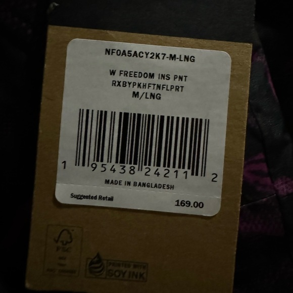 The North Face Freedom Insulated Snow Pants Roxbury Pink Halftone Print Size ML - Picture 6 of 12